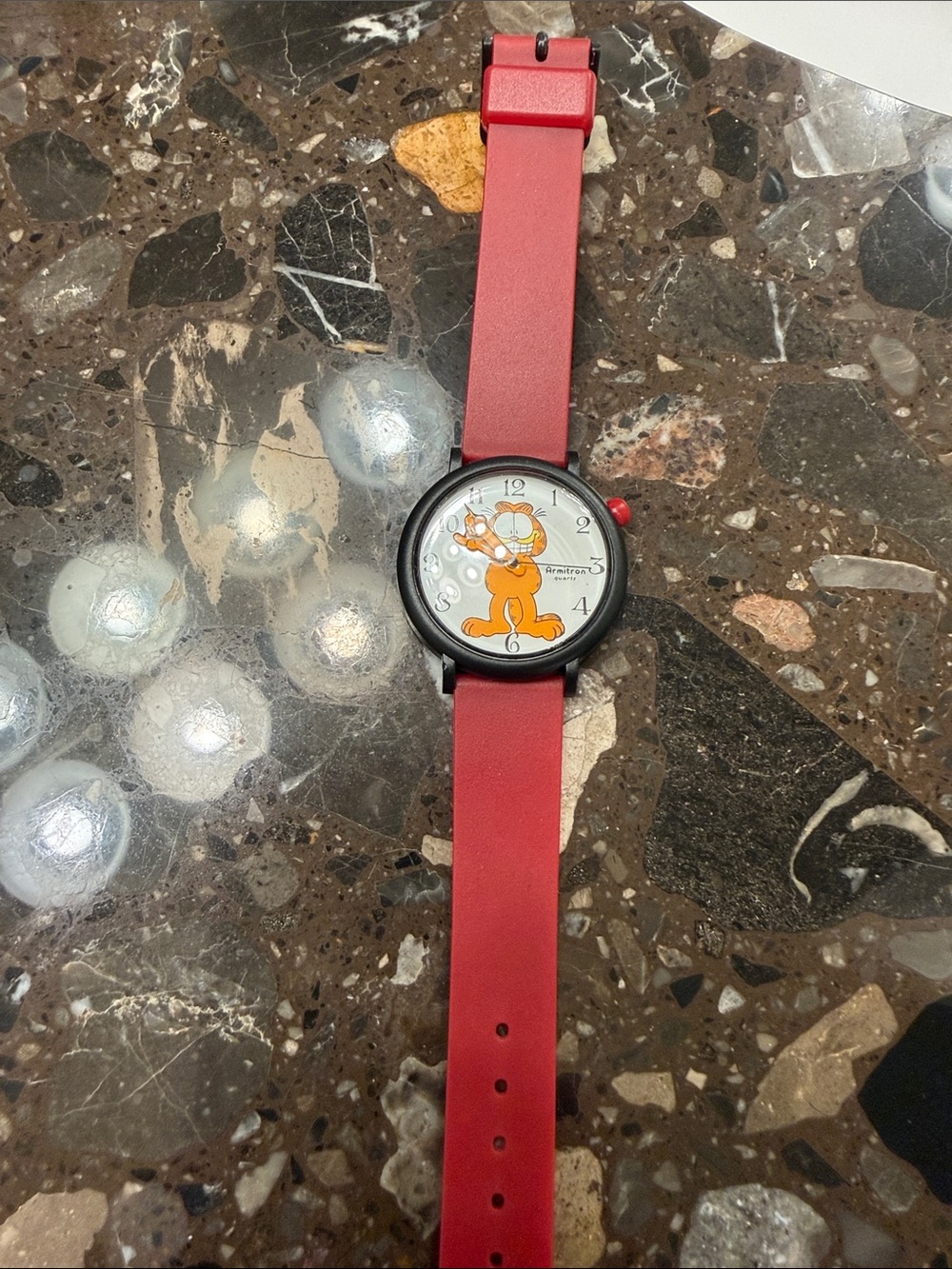 Armitron Red Strap Garfield Dial Watch - Picture 1 of 3